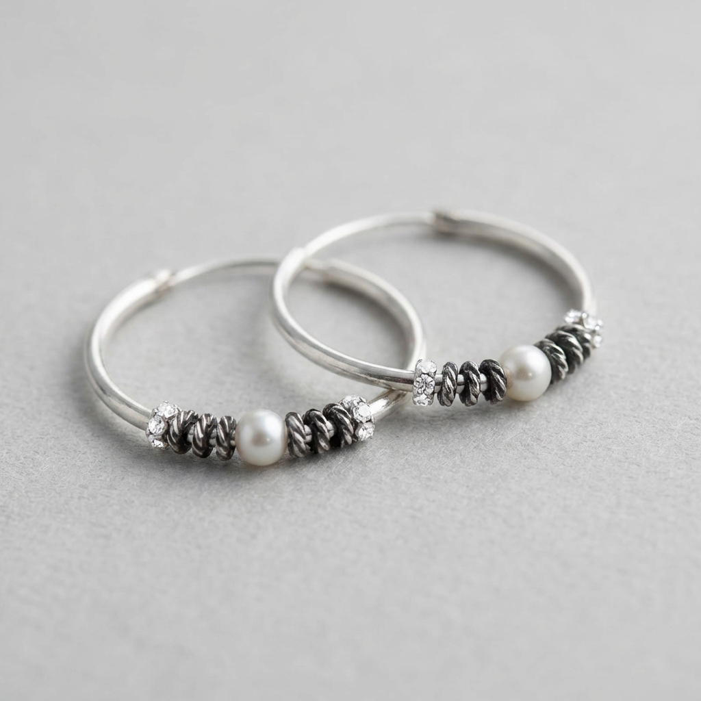 Silver Female Earrings