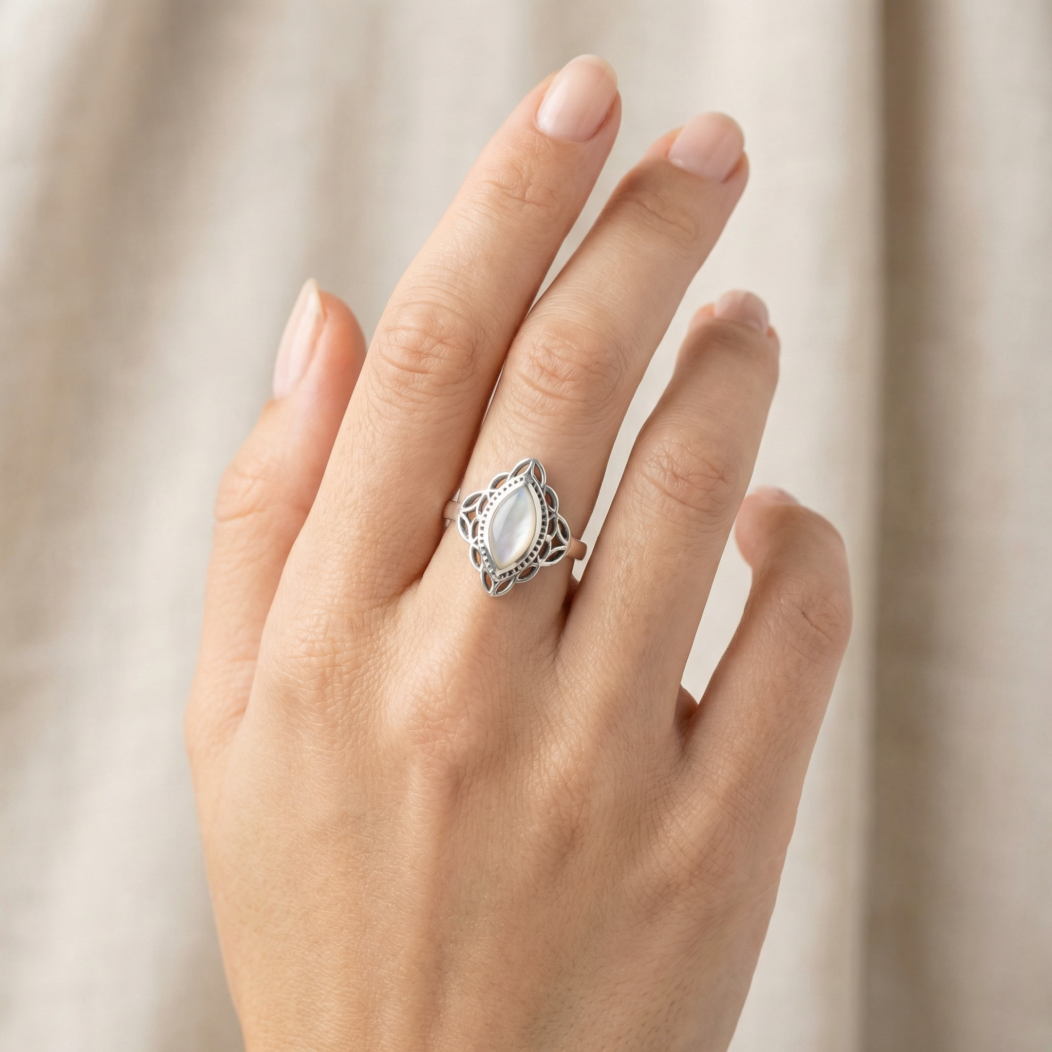 Silver white Crystal Women Ring