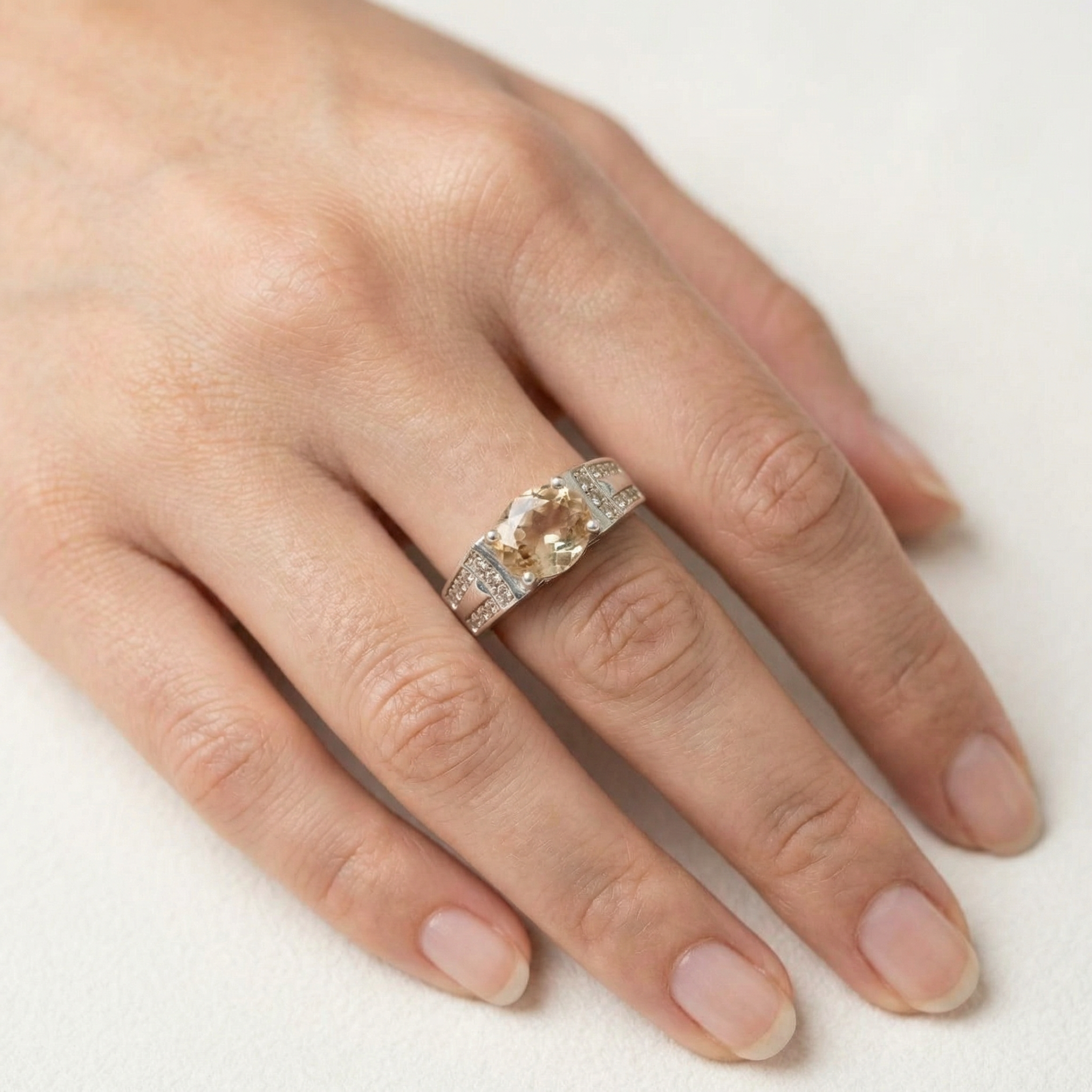 Silver Zircon Women Ring