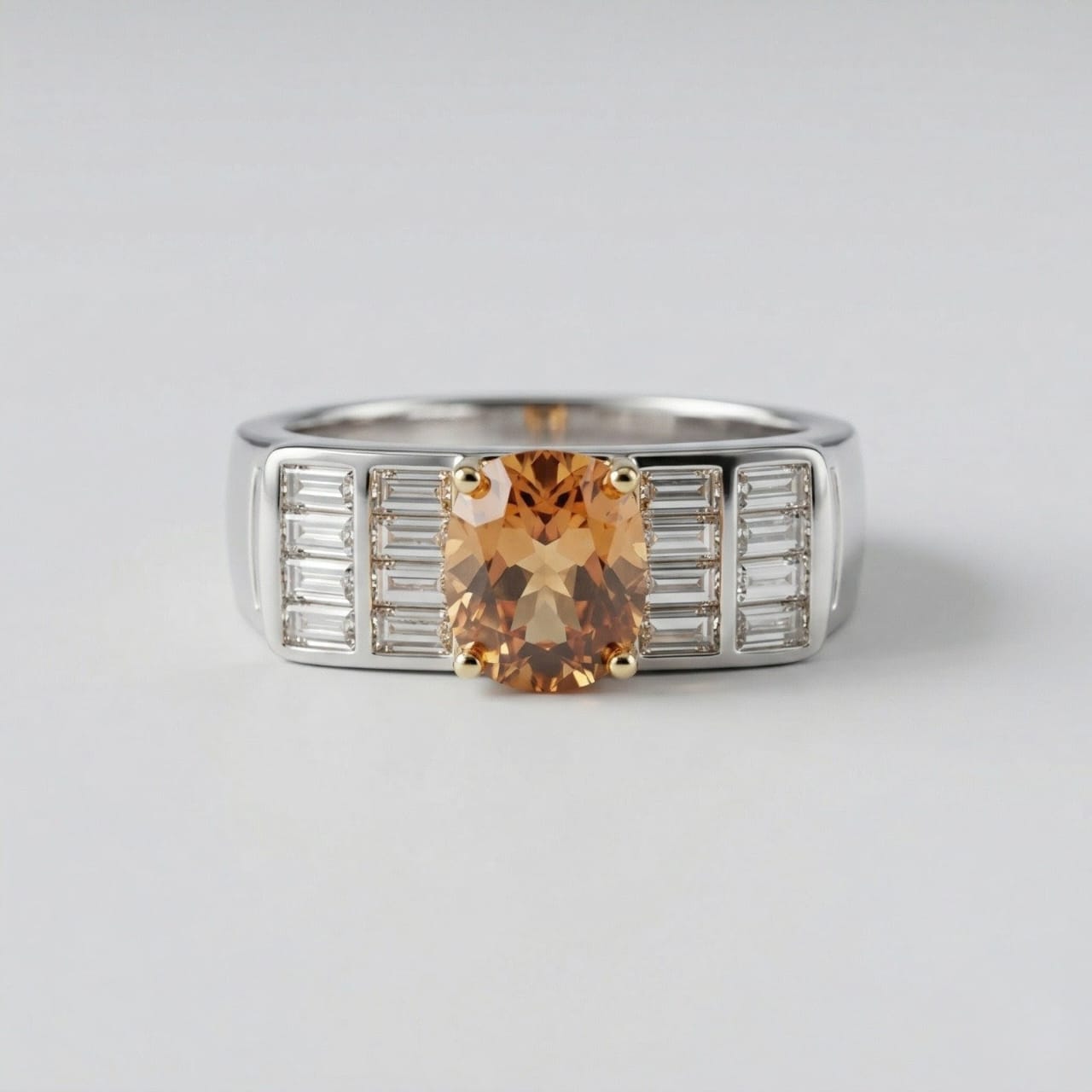 Silver Zircon Women Ring/ Man