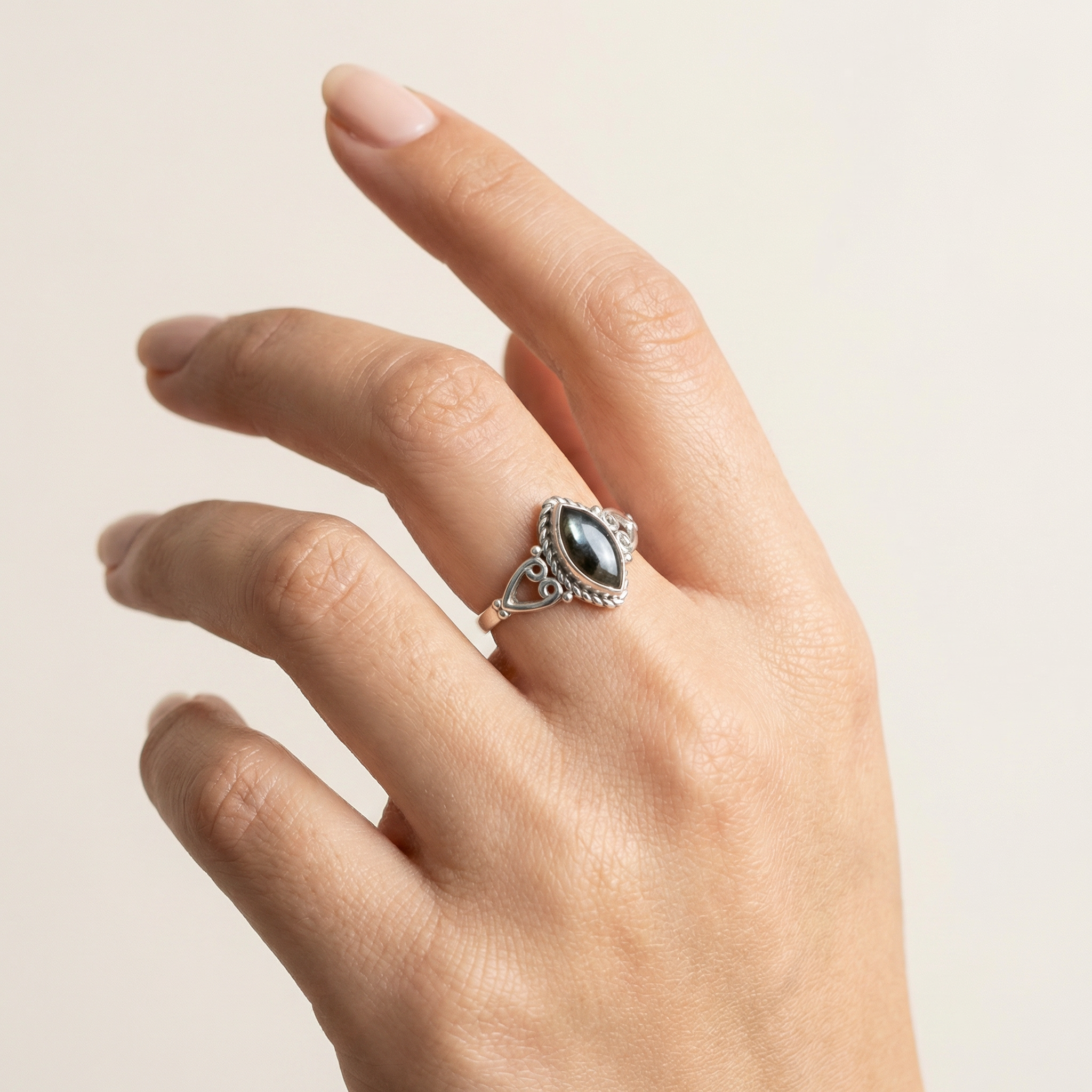 Silver Labradorite Women Ring