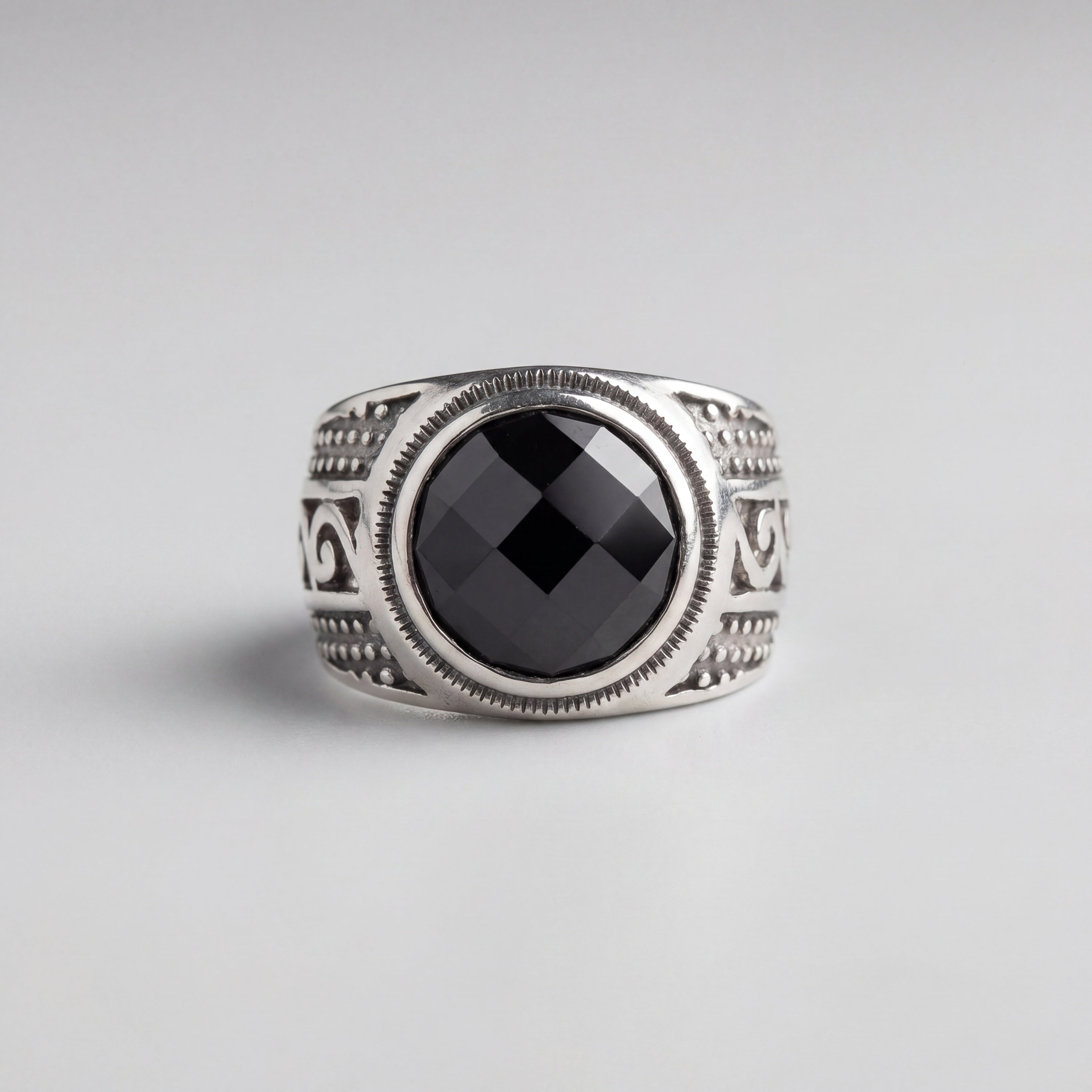 Silver Black Crystal Handmade