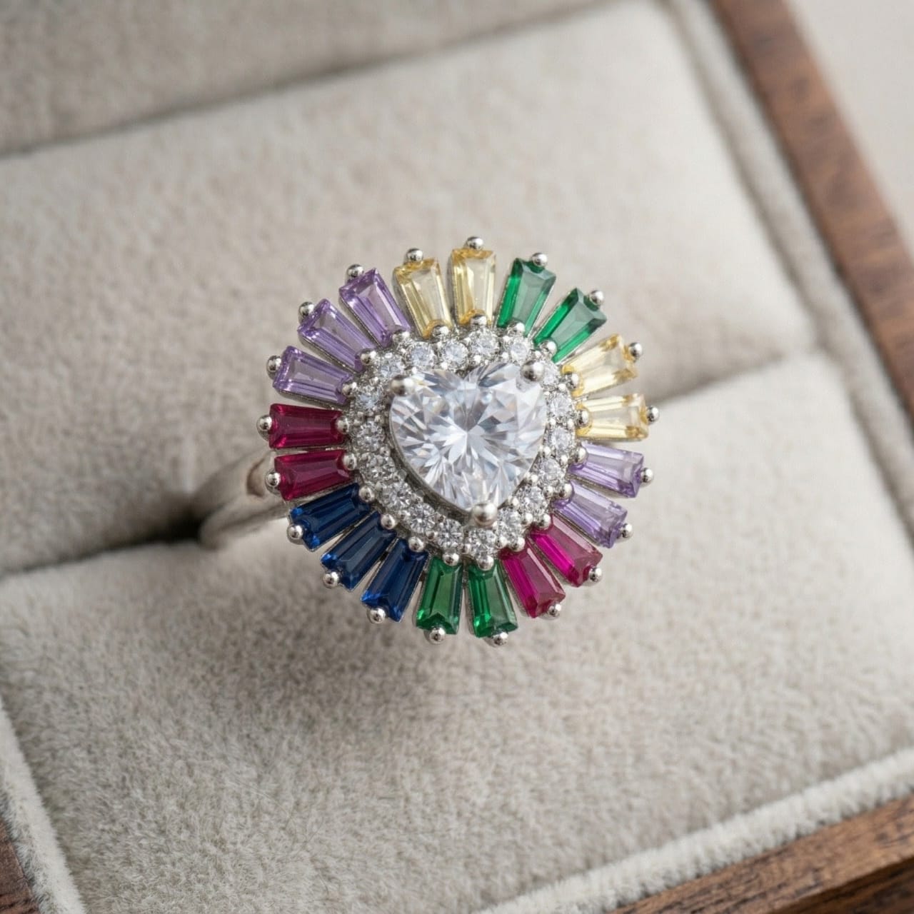 Silver Crystal Women Ring