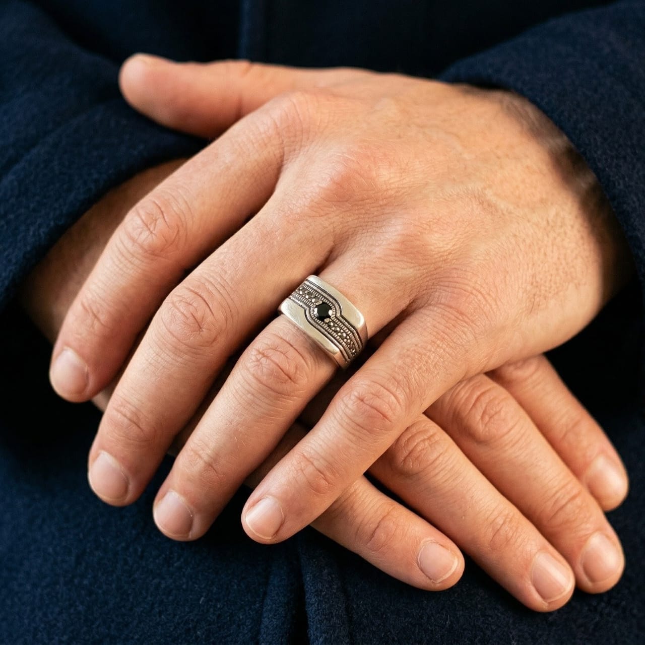 Sterling Silver Agate Ring
