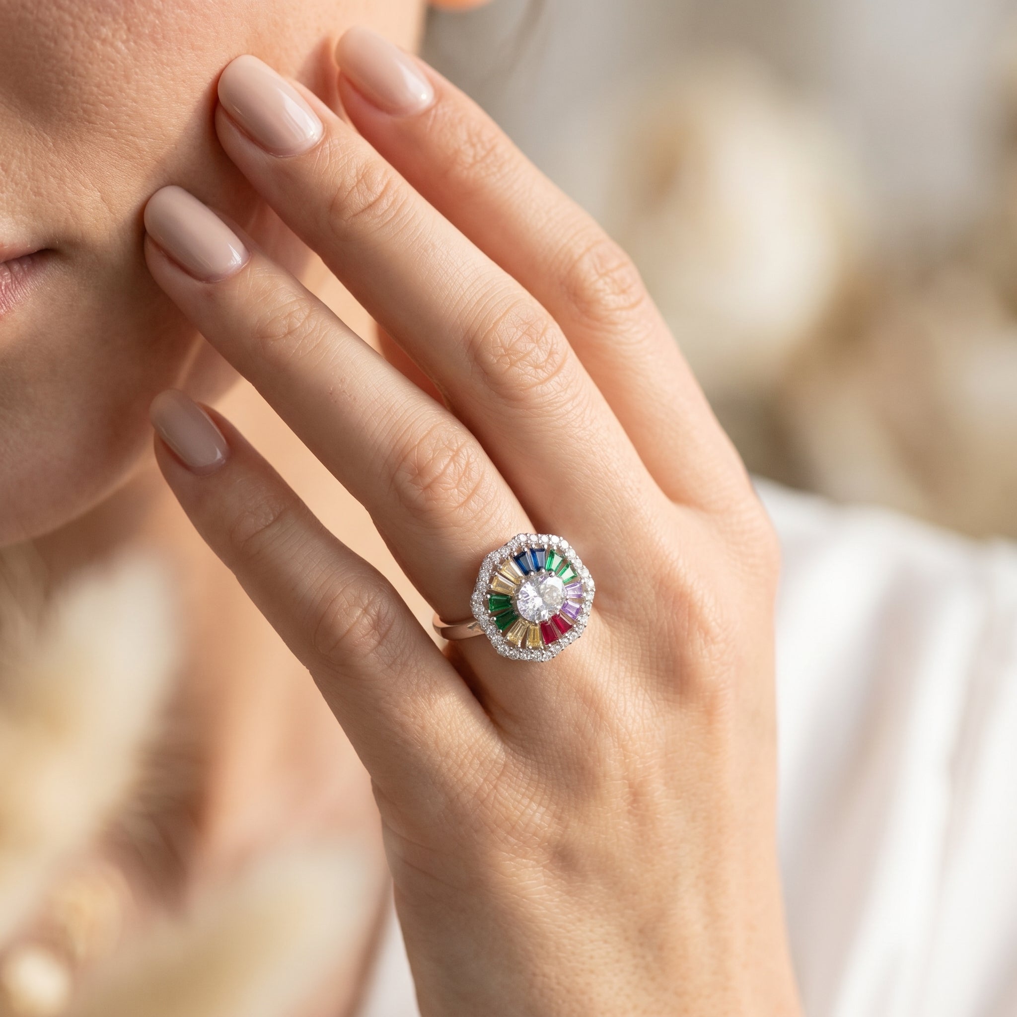 Silver  Zircon Stone Women Ring