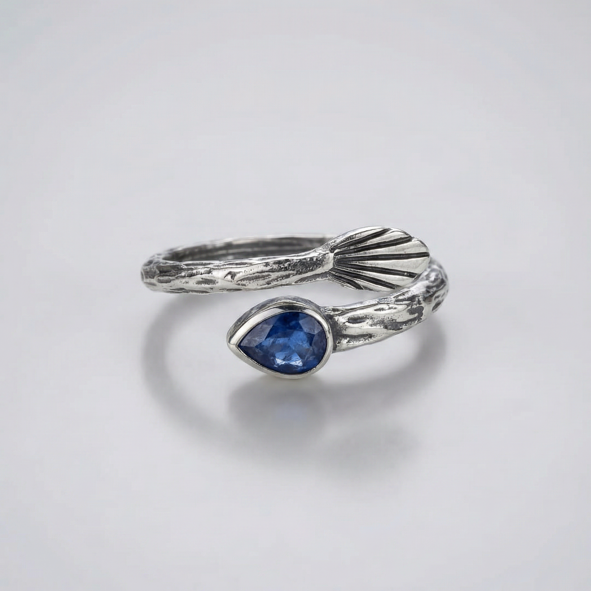 Silver Blue Crystal Women Ring