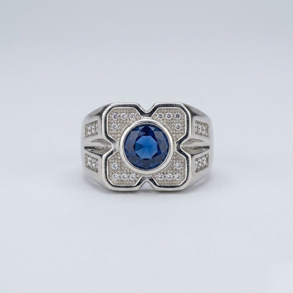 Sterling Silver Blue Sapphire Ring for Women