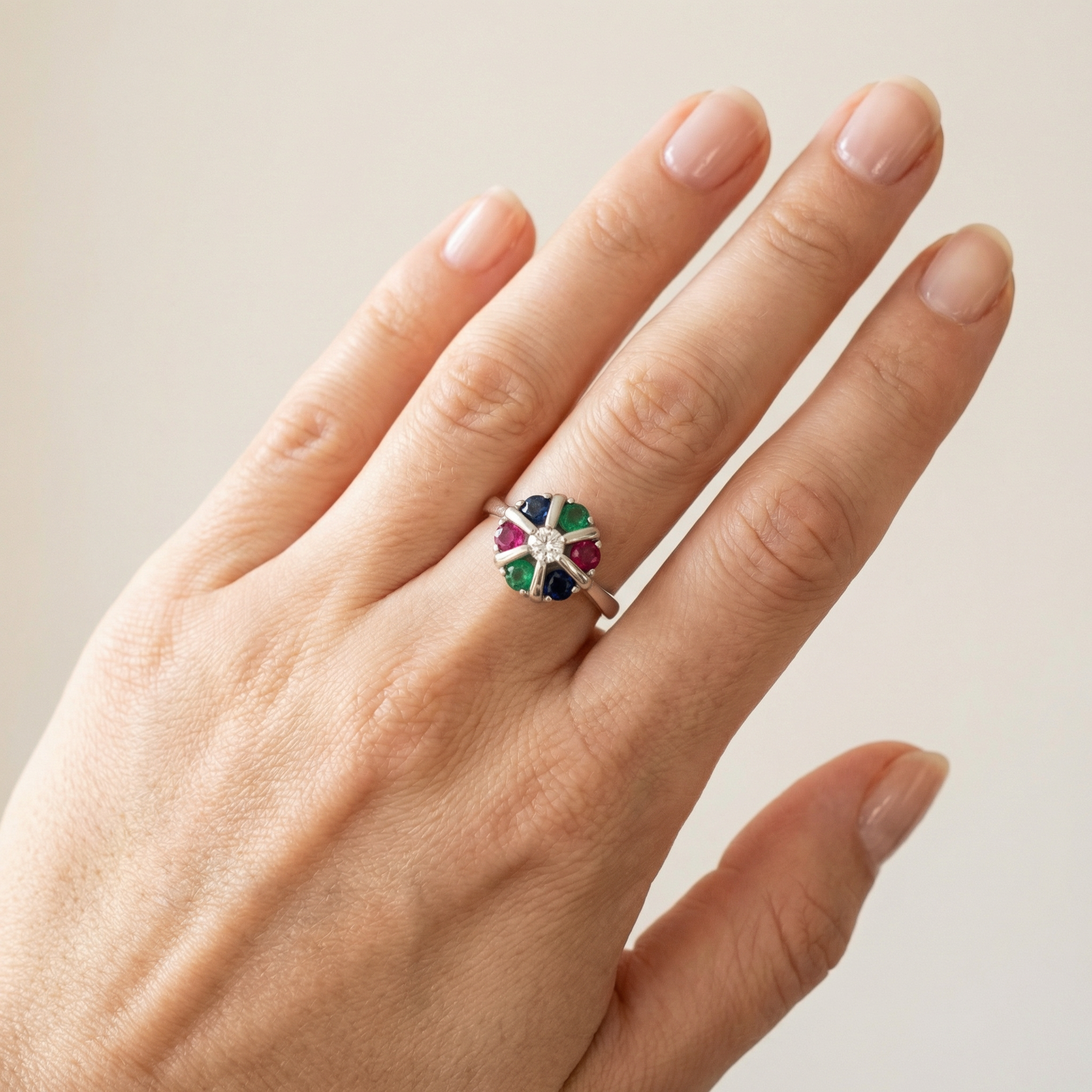 Silver  Multi  Zircon Women Ring