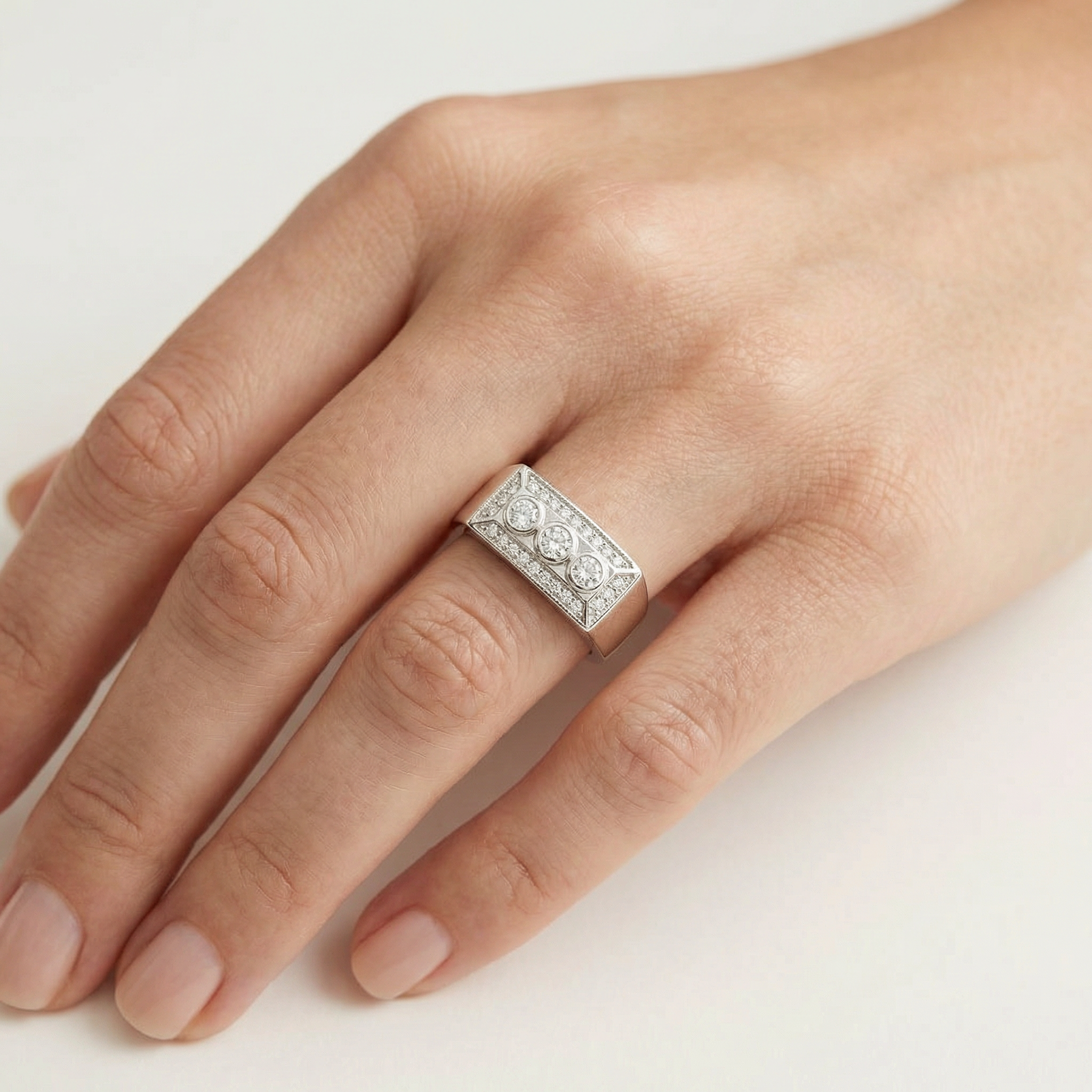 Silver Crystal Women Ring