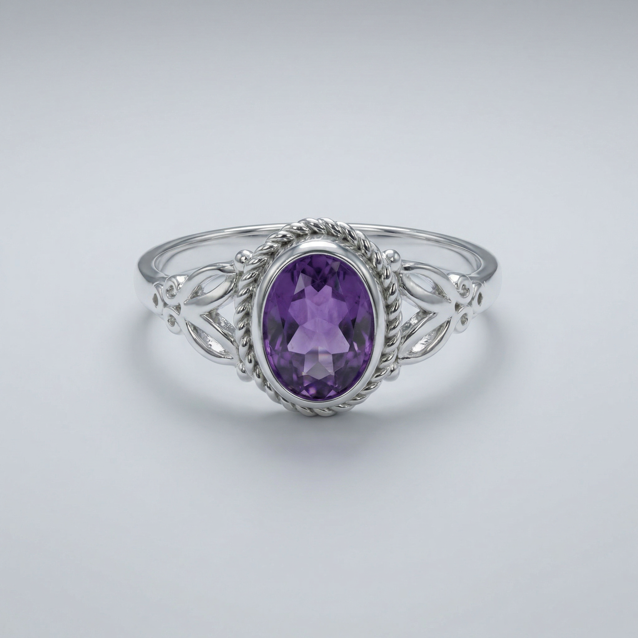 Silver  Amethys Stone Women Ring