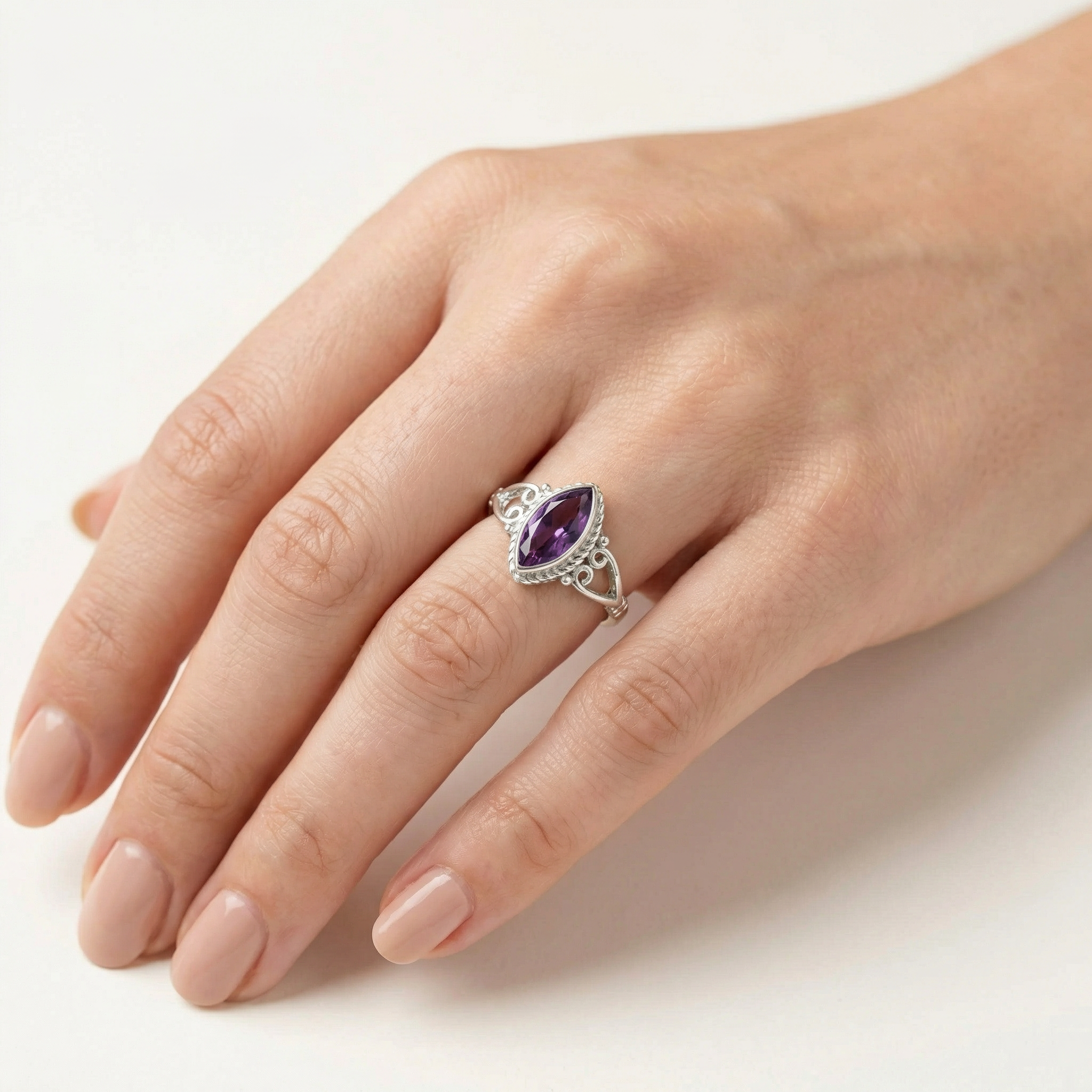 Silver  Amethyst Women Ring
