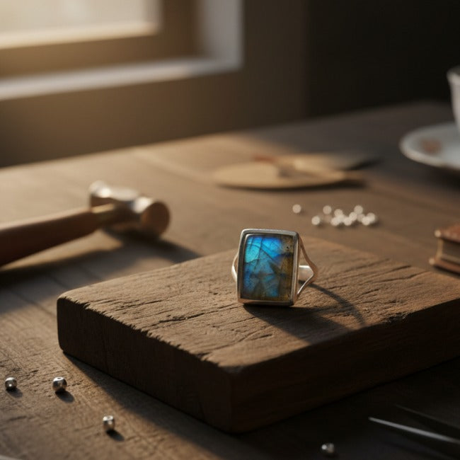 Handmade Labradorite Silver Ring
